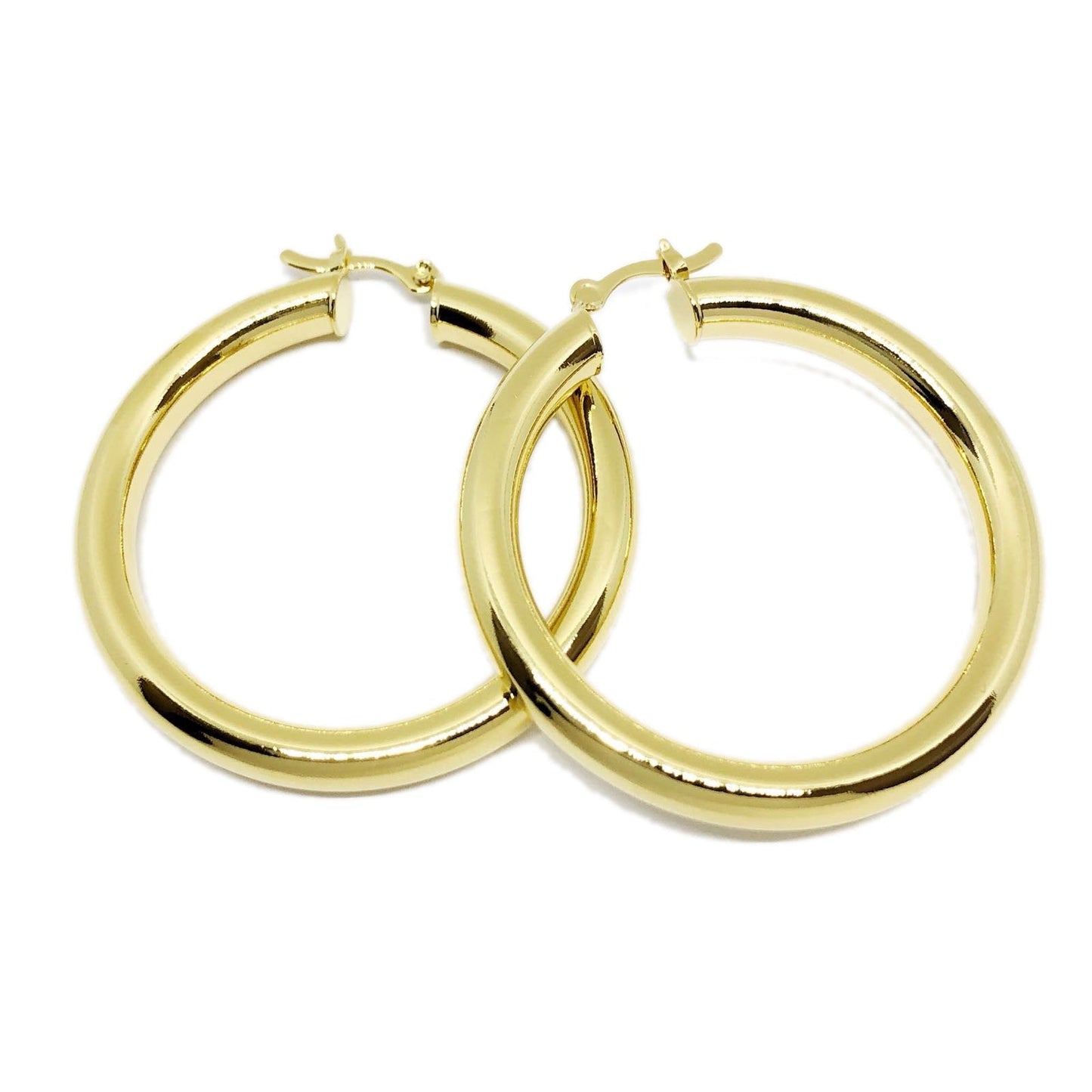 GoldFi 18k Gold Filled Selena Inspired Hoop Earrings 44 mm Diameter