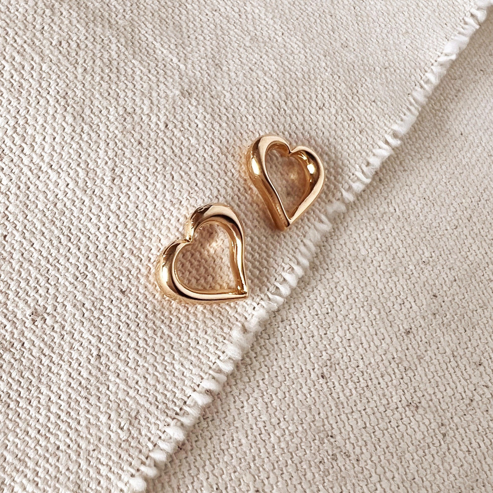 GoldFi 18k Gold Filled Silhouette Heart Stud Earrings