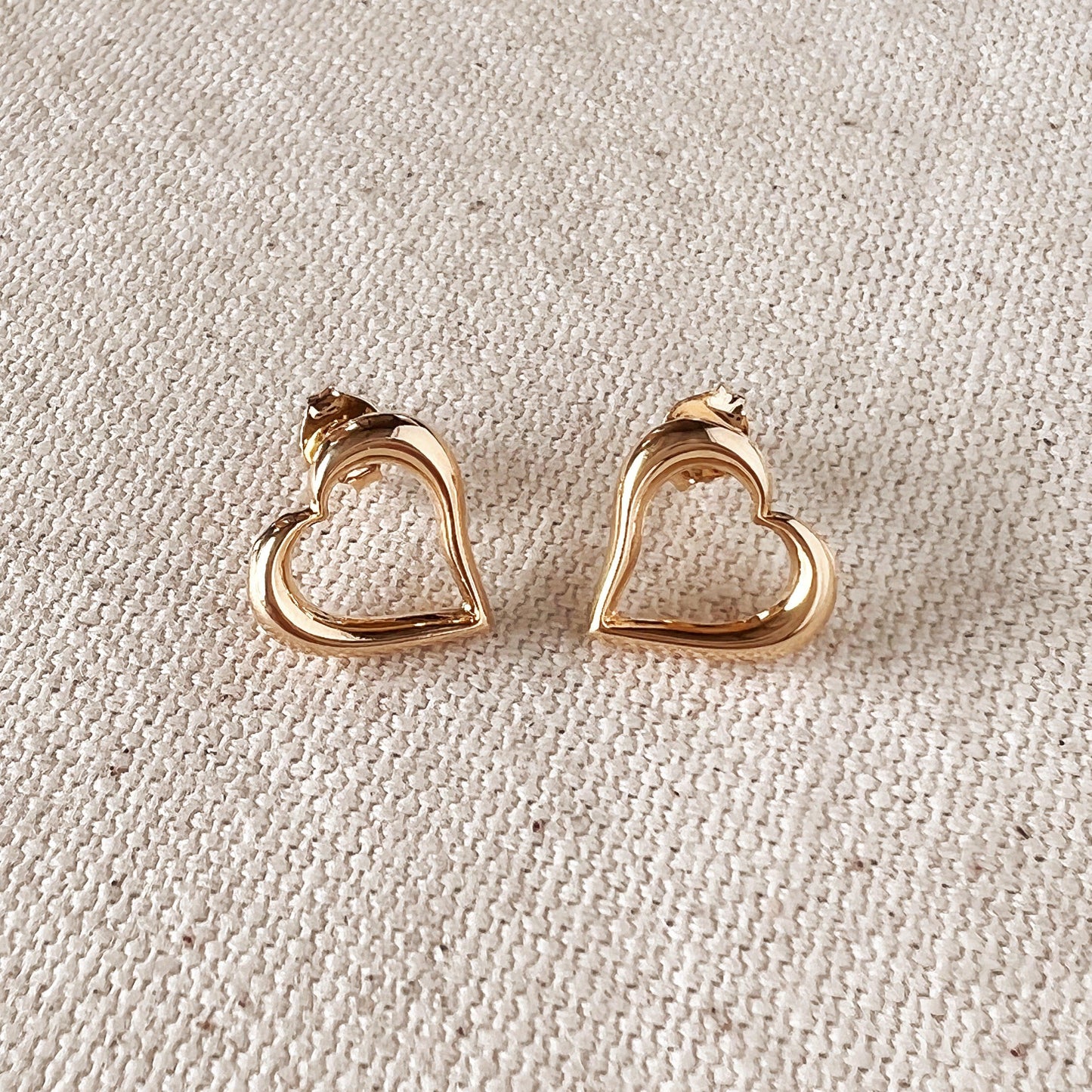 GoldFi 18k Gold Filled Silhouette Heart Stud Earrings