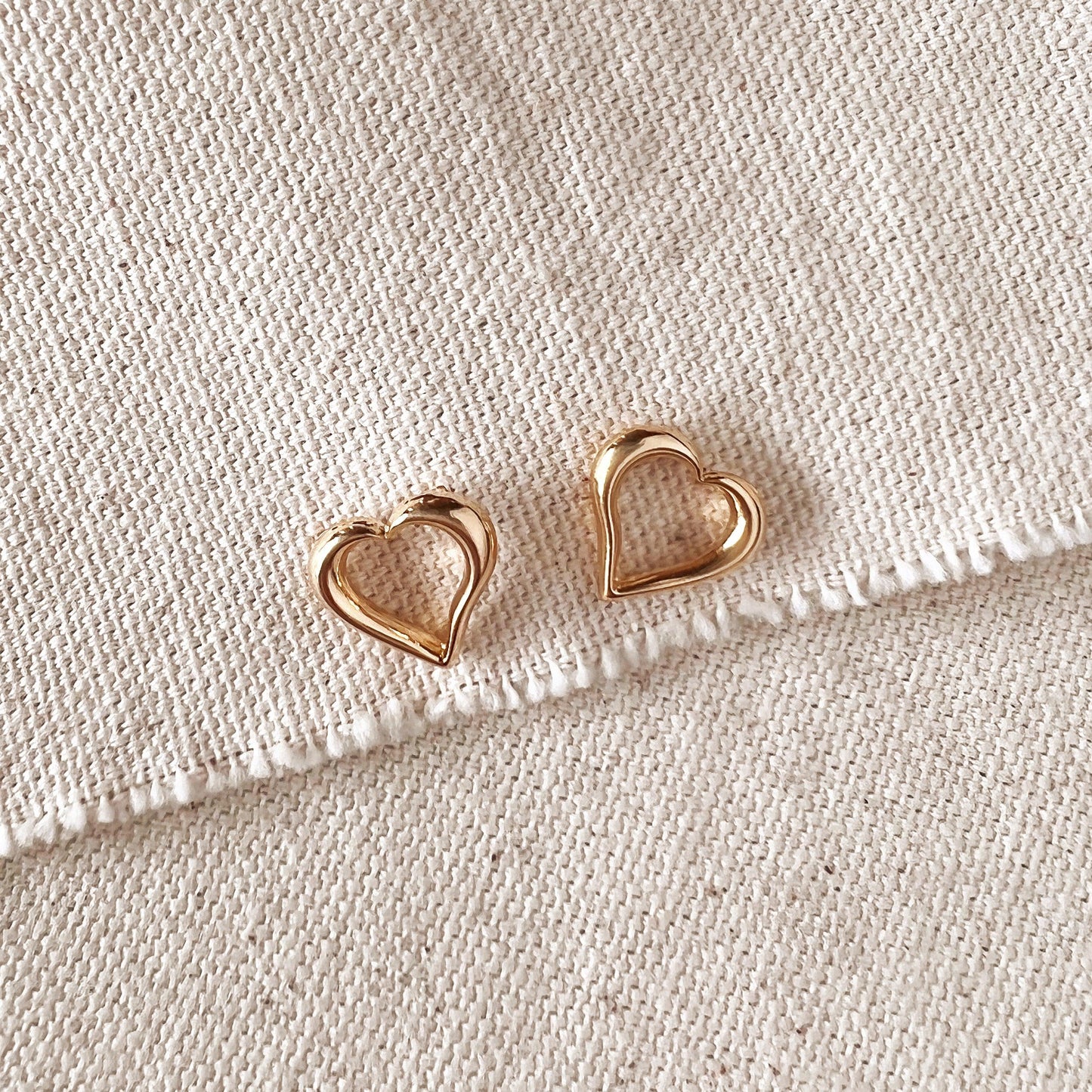 GoldFi 18k Gold Filled Silhouette Heart Stud Earrings