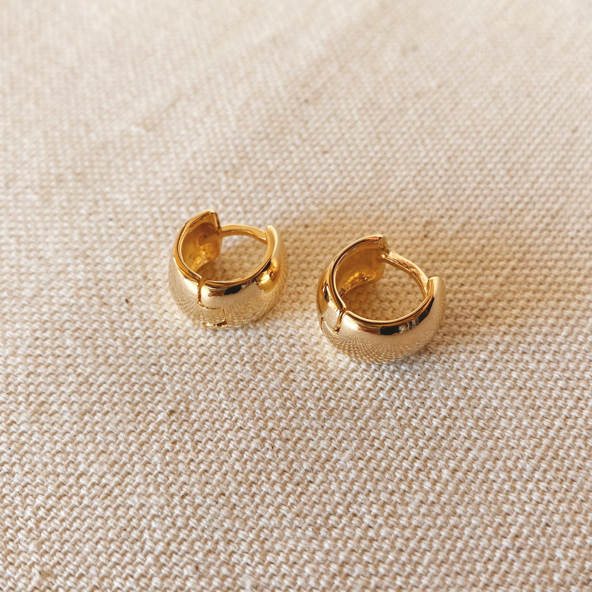 GoldFi 18k Gold Filled Small Chunky Clicker Hoop Earrings