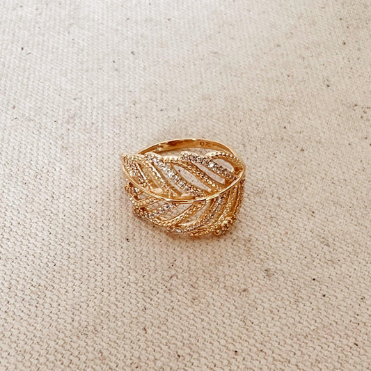 GoldFi 18k Gold Filled Statement Leaf Ring