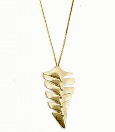 GoldFi 18k Gold Filled Sturgeon Fishbone Motif Necklace Collection