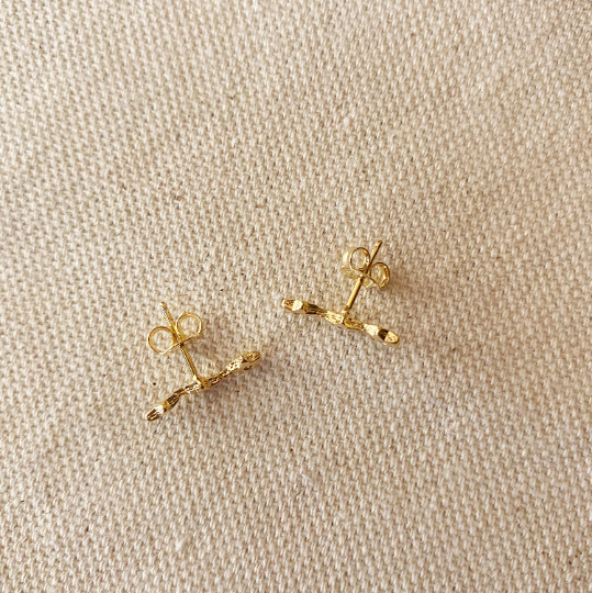 GoldFi 18k Gold Filled Three Stars Ear Climber Style Earrings