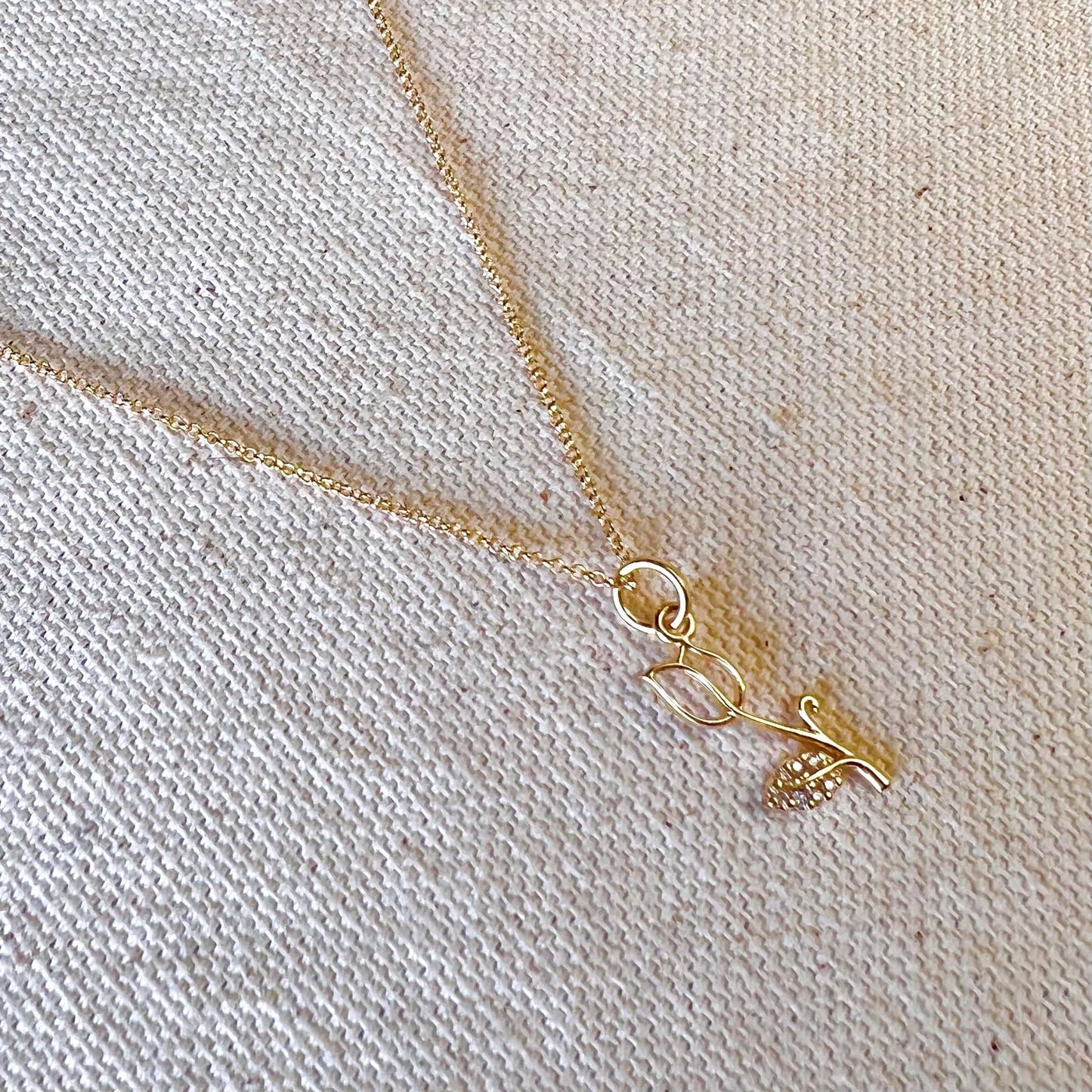 GoldFi 18k Gold Filled Tulip Charm Necklace