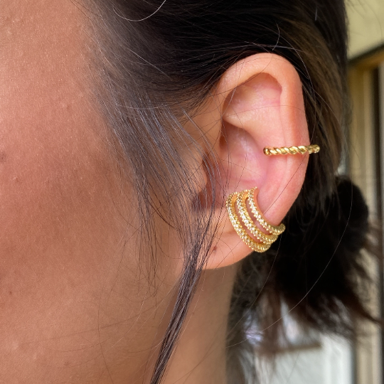 GoldFi 18k Gold Filled Twisted Shape Dainty Ear Cuff