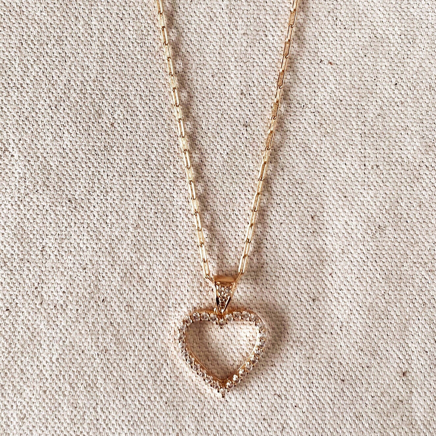 GoldFi 18k Gold filled Stoned Heart Necklace