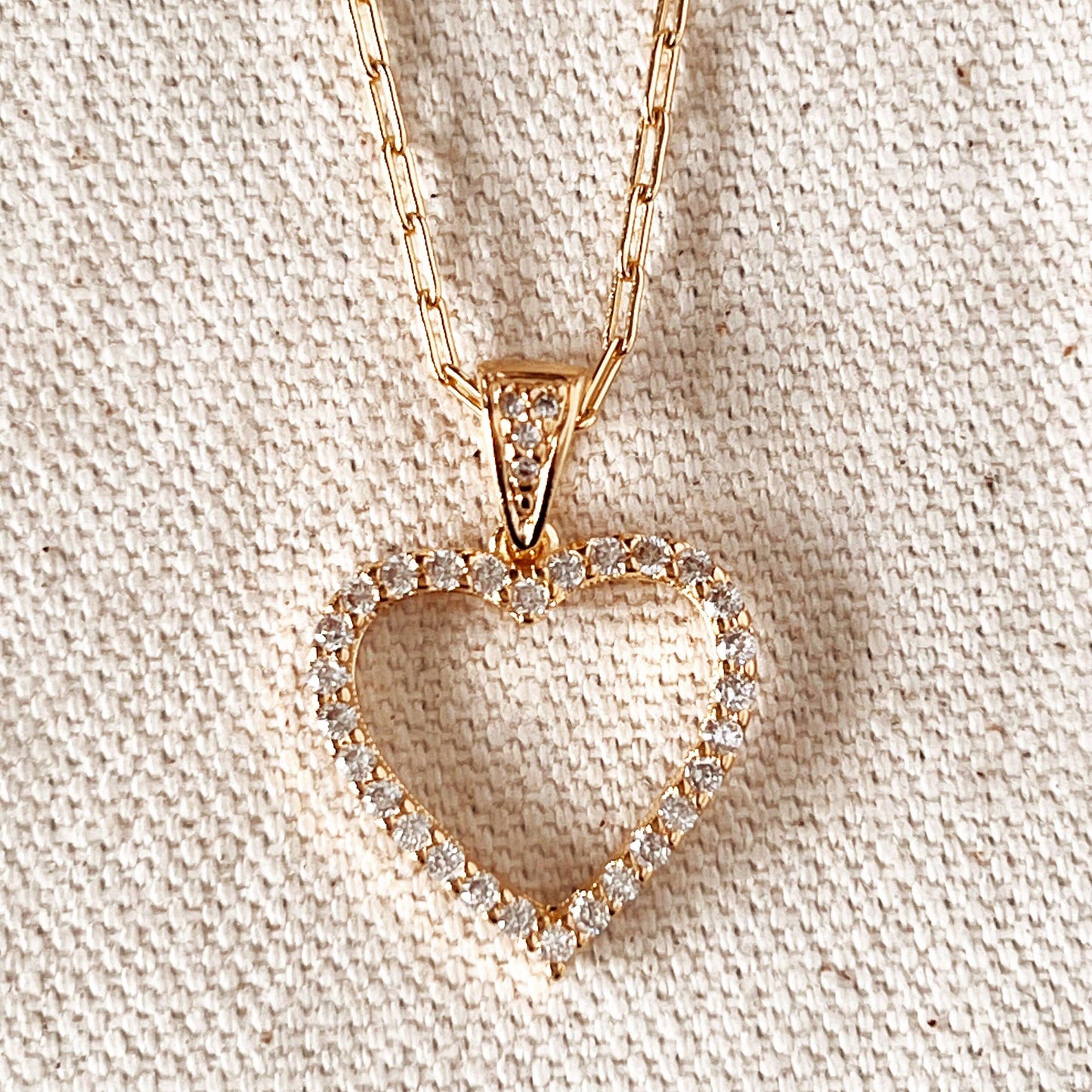 GoldFi 18k Gold filled Stoned Heart Necklace