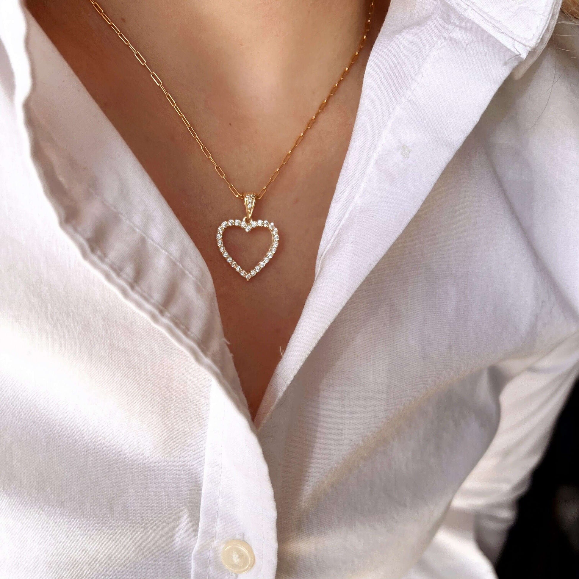 GoldFi 18k Gold filled Stoned Heart Necklace