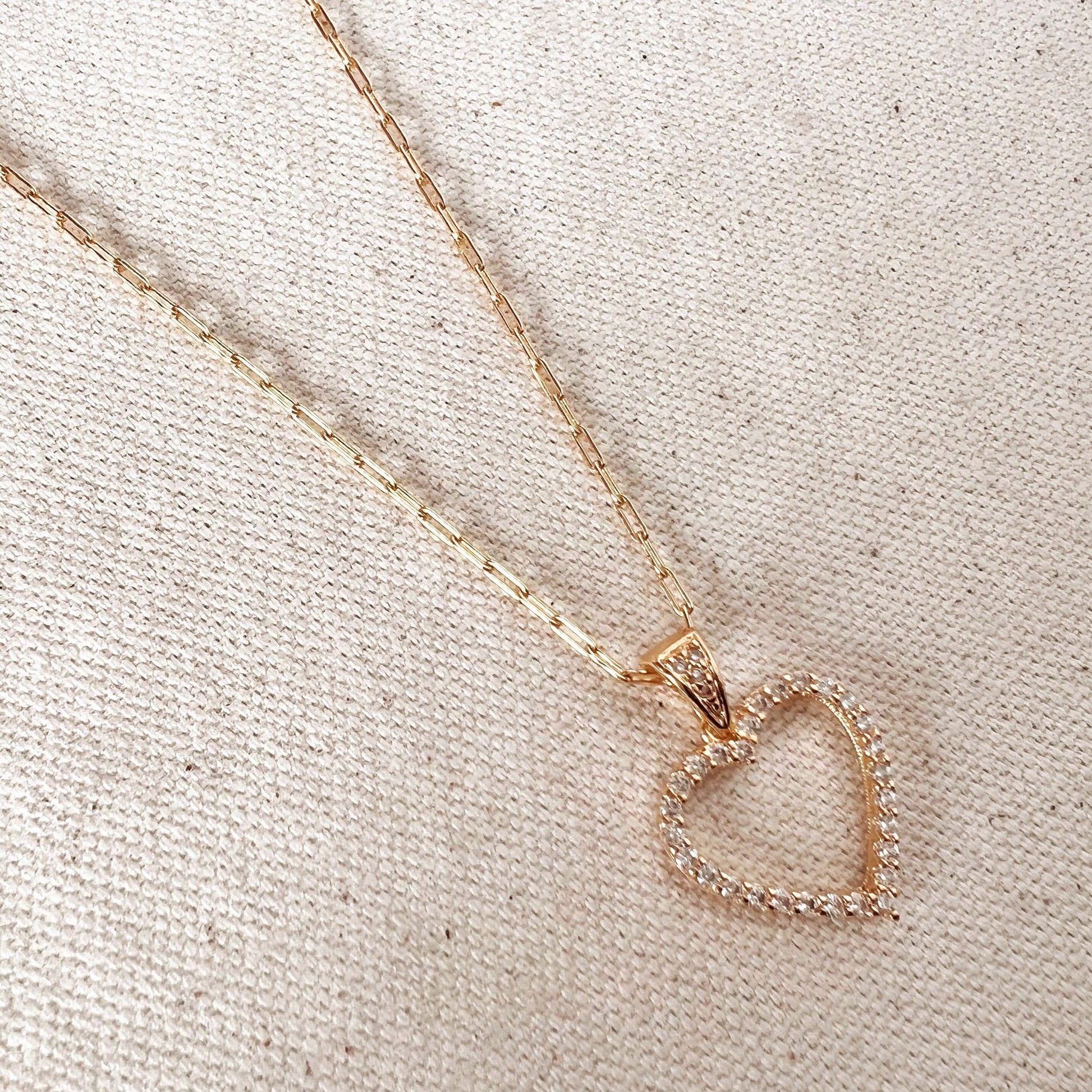 GoldFi 18k Gold filled Stoned Heart Necklace