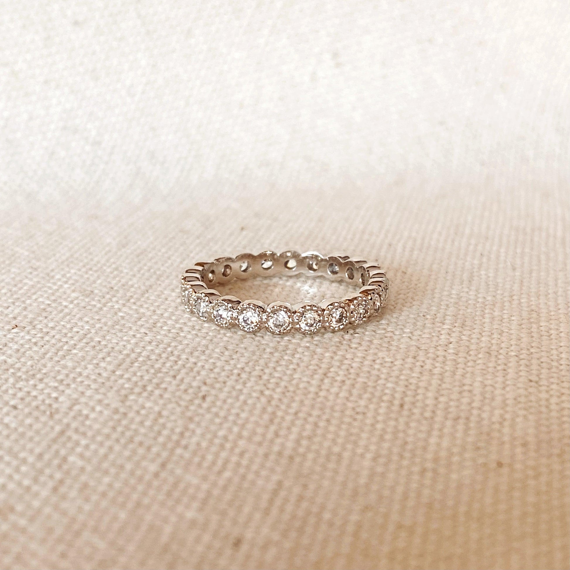 GoldFi 18k Gold or Rhodium Plated Eternity Ring