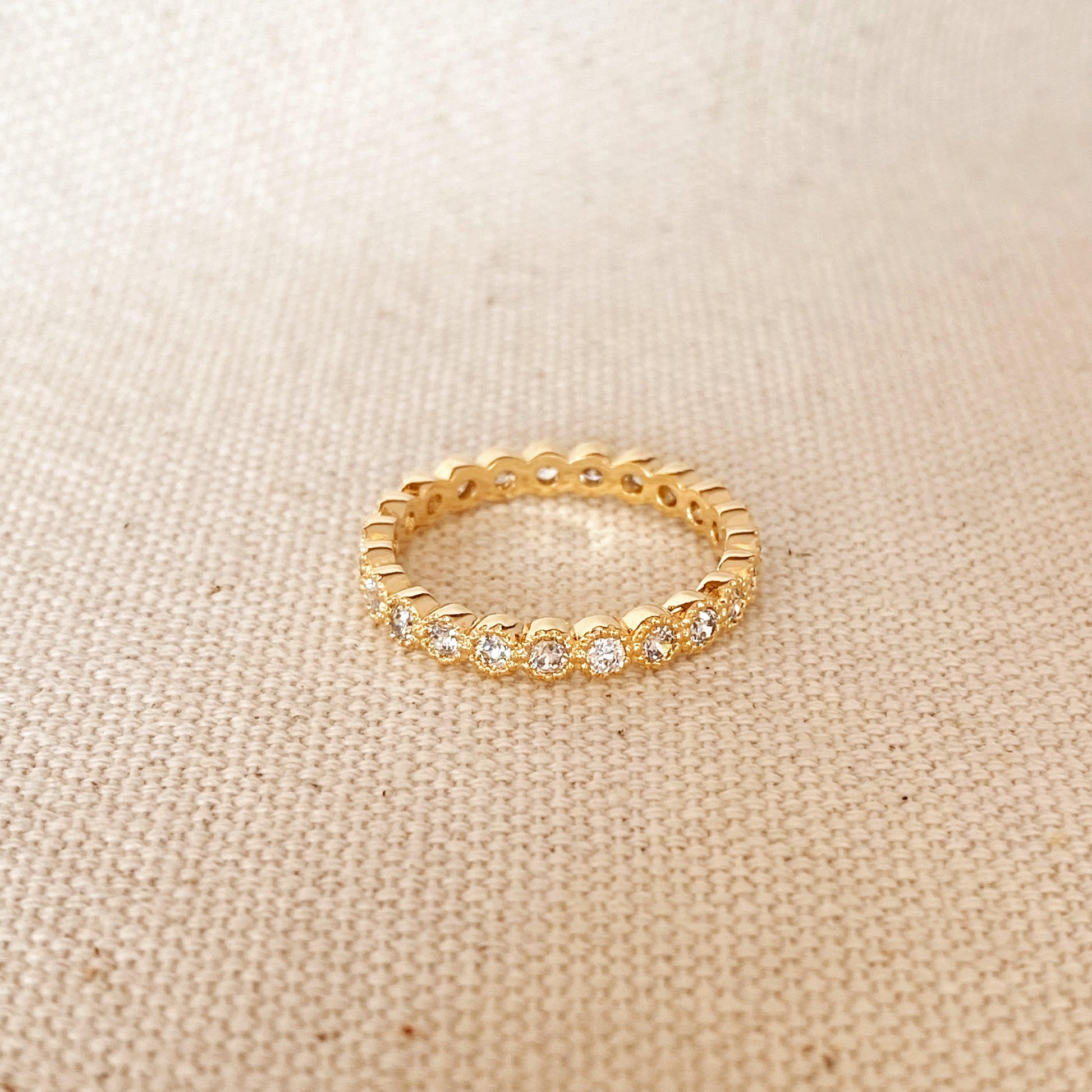 GoldFi 18k Gold or Rhodium Plated Eternity Ring