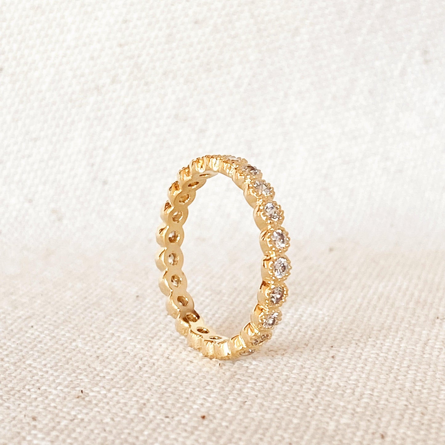 GoldFi 18k Gold or Rhodium Plated Eternity Ring