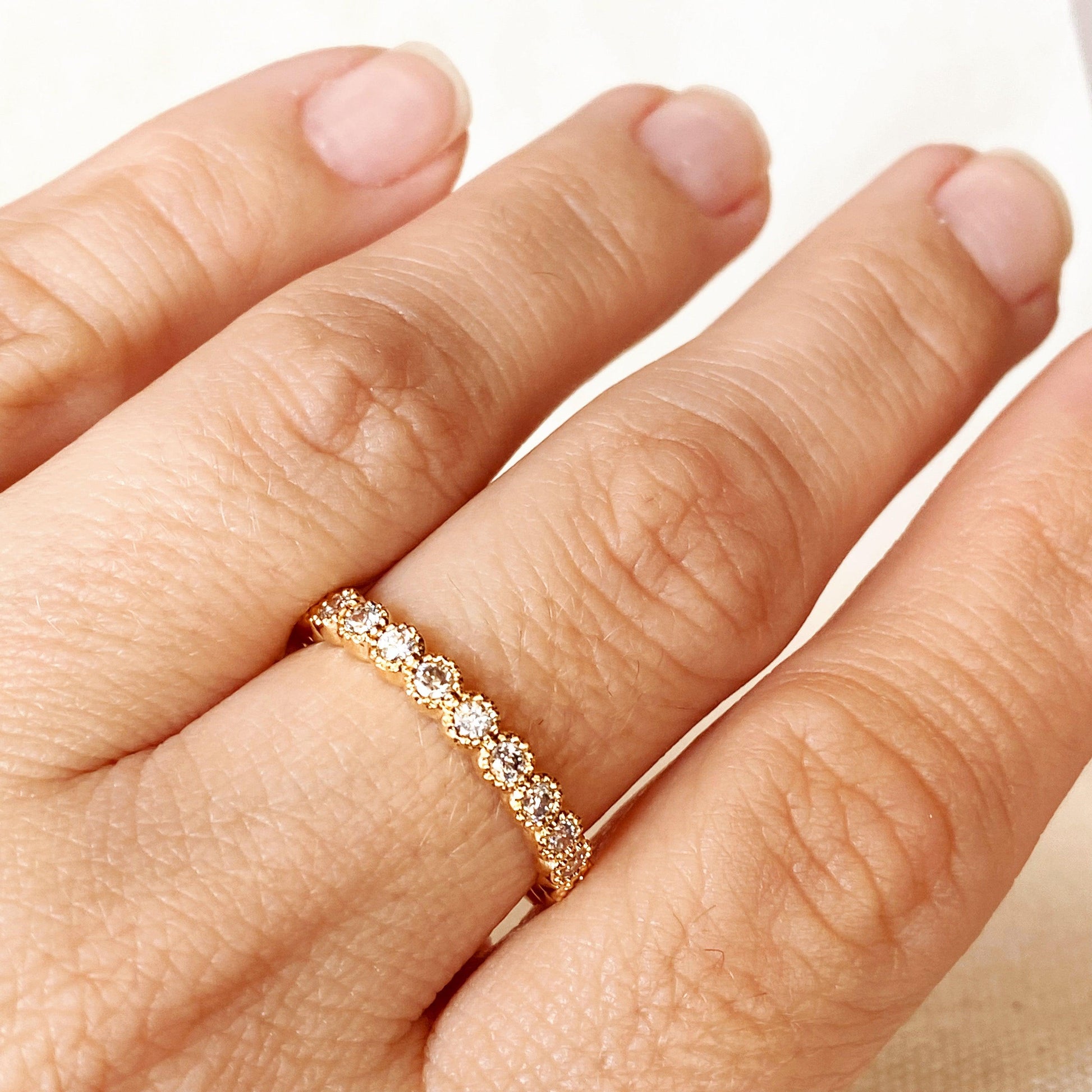 GoldFi 18k Gold or Rhodium Plated Eternity Ring