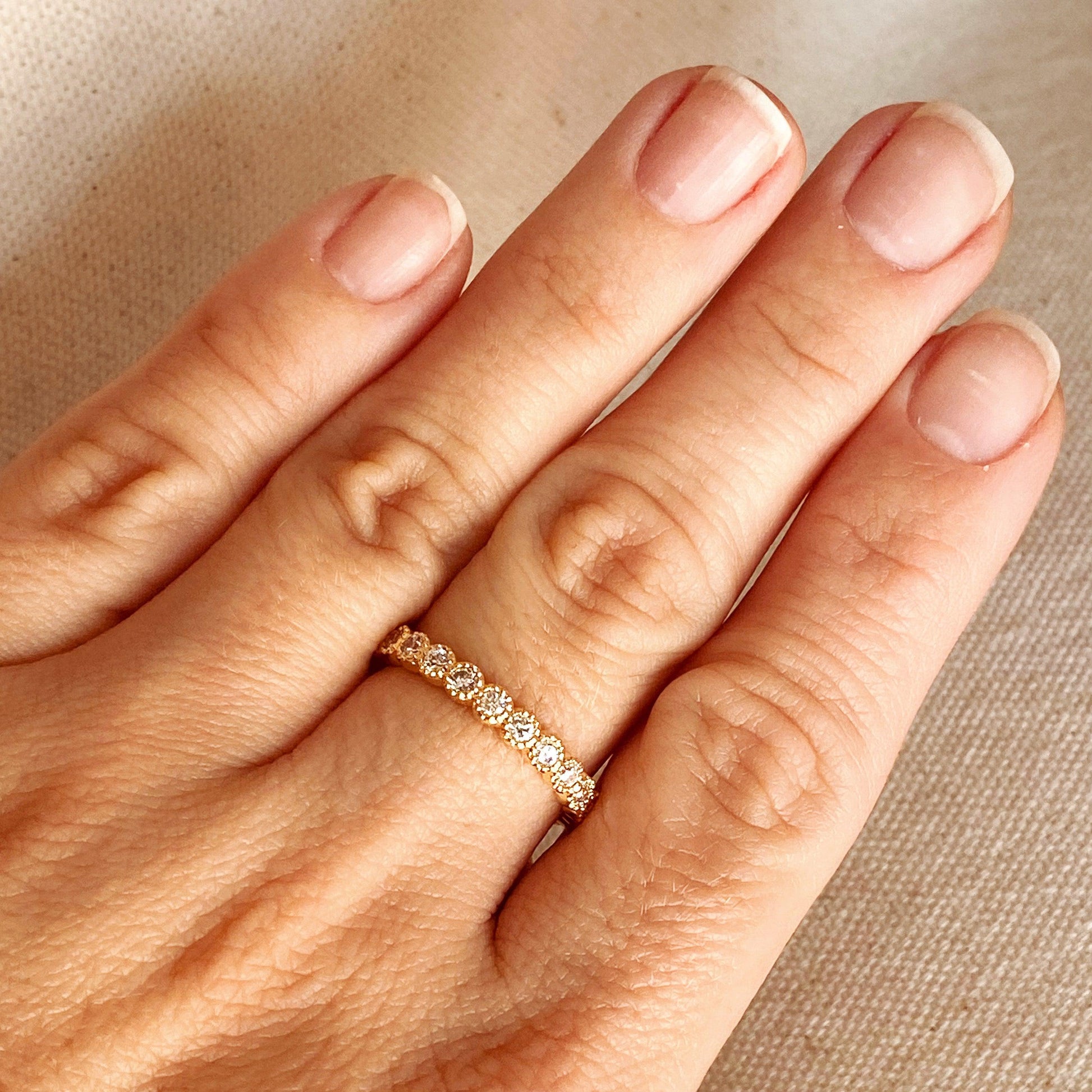 GoldFi 18k Gold or Rhodium Plated Eternity Ring