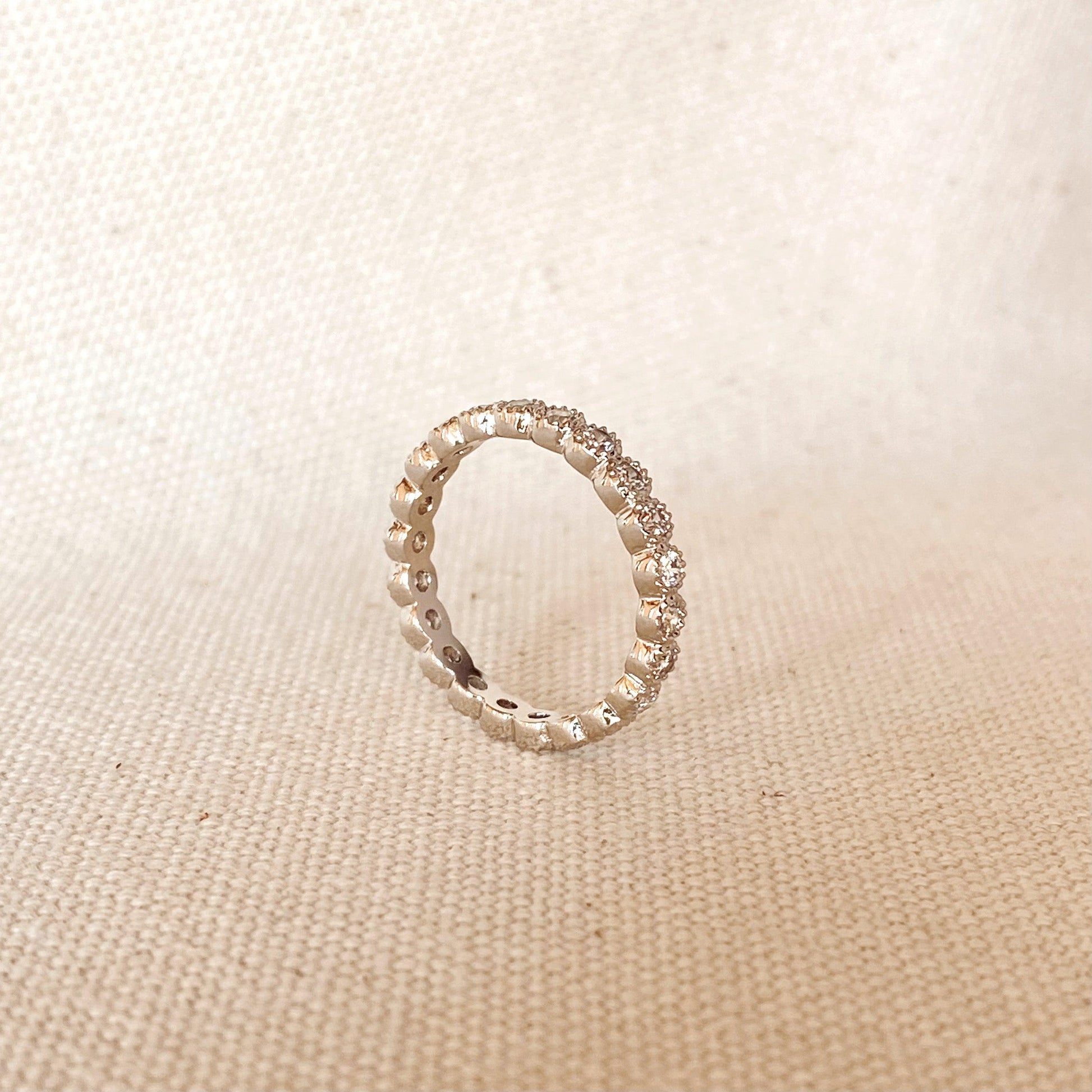 GoldFi 18k Gold or Rhodium Plated Eternity Ring