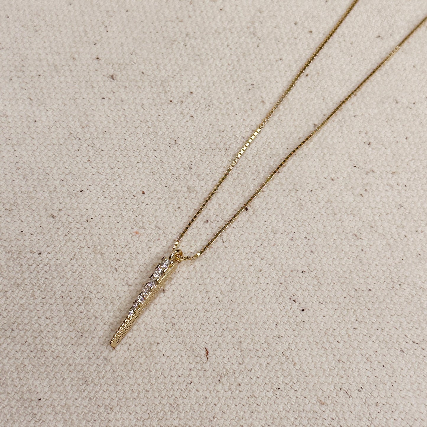 18k Gold Filled CZ Spear Necklace