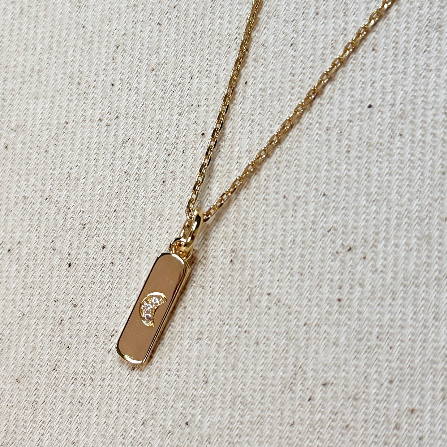 18k Gold Filled Moon Bar Charm