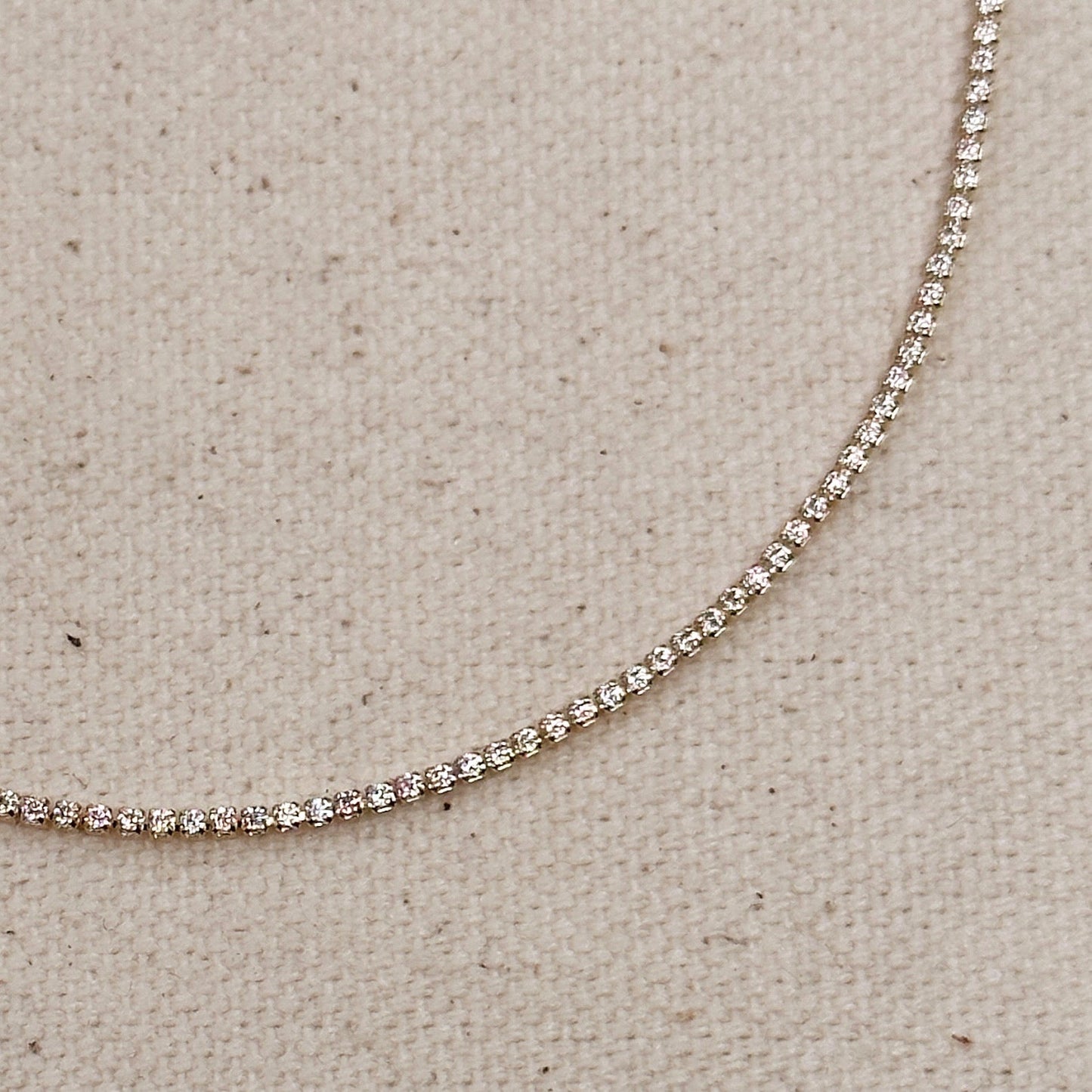 18k Gold Filled 1.2mm CZ Tennis Bracelet