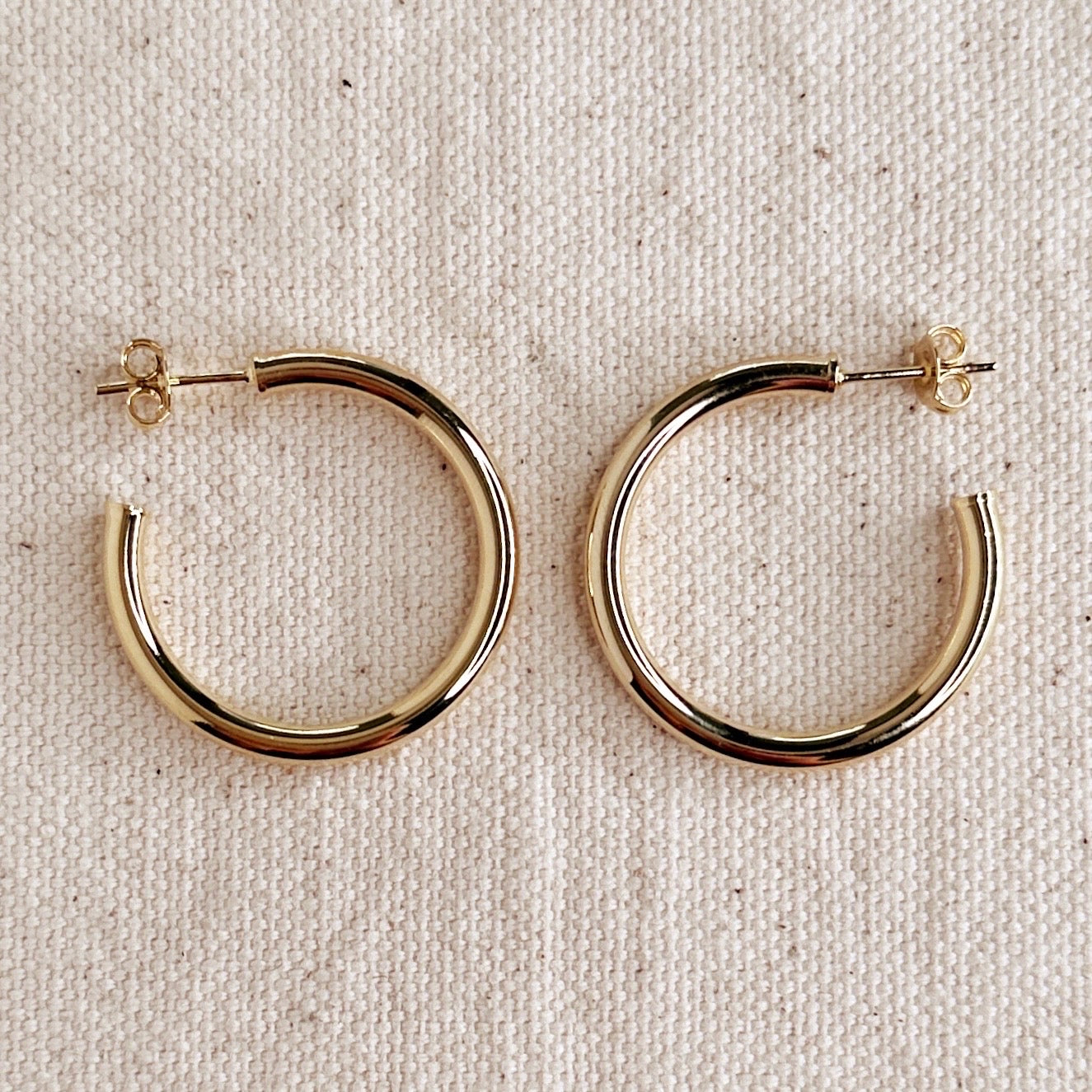 Classic Tube C Hoop Earrings