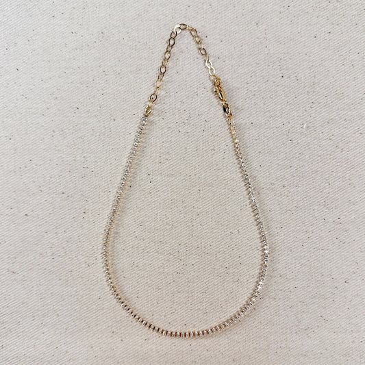 18k Gold Filled Marquise Tennis Necklace