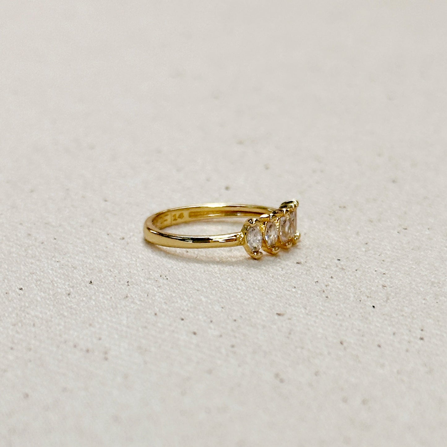 18k Gold Filled Marquise CZ Ring