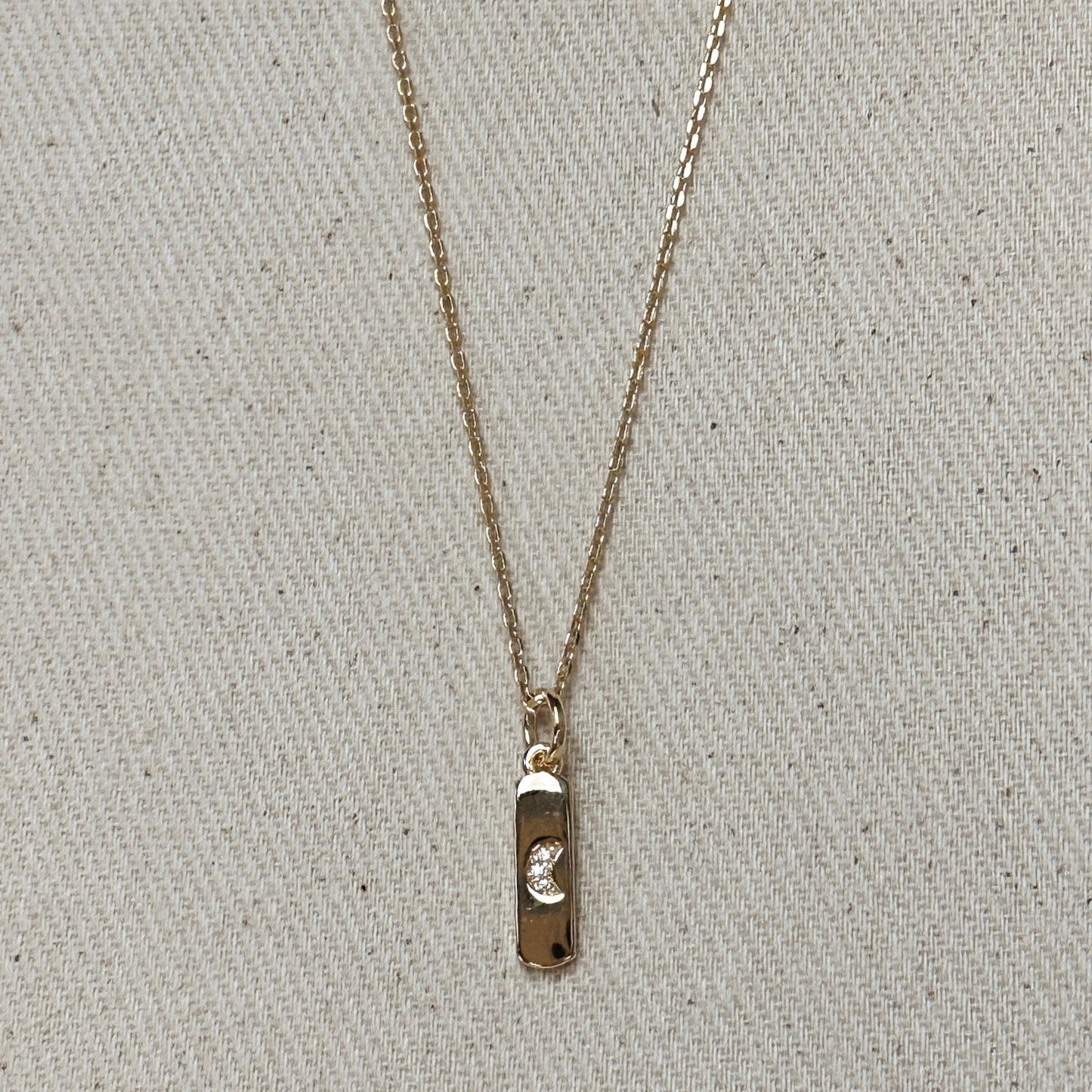 18k Gold Filled Moon Bar Charm