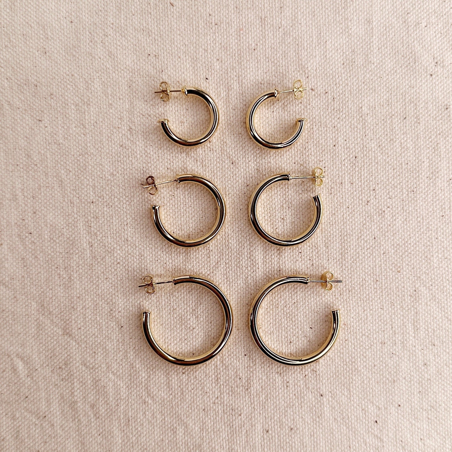 Classic Tube C Hoop Earrings