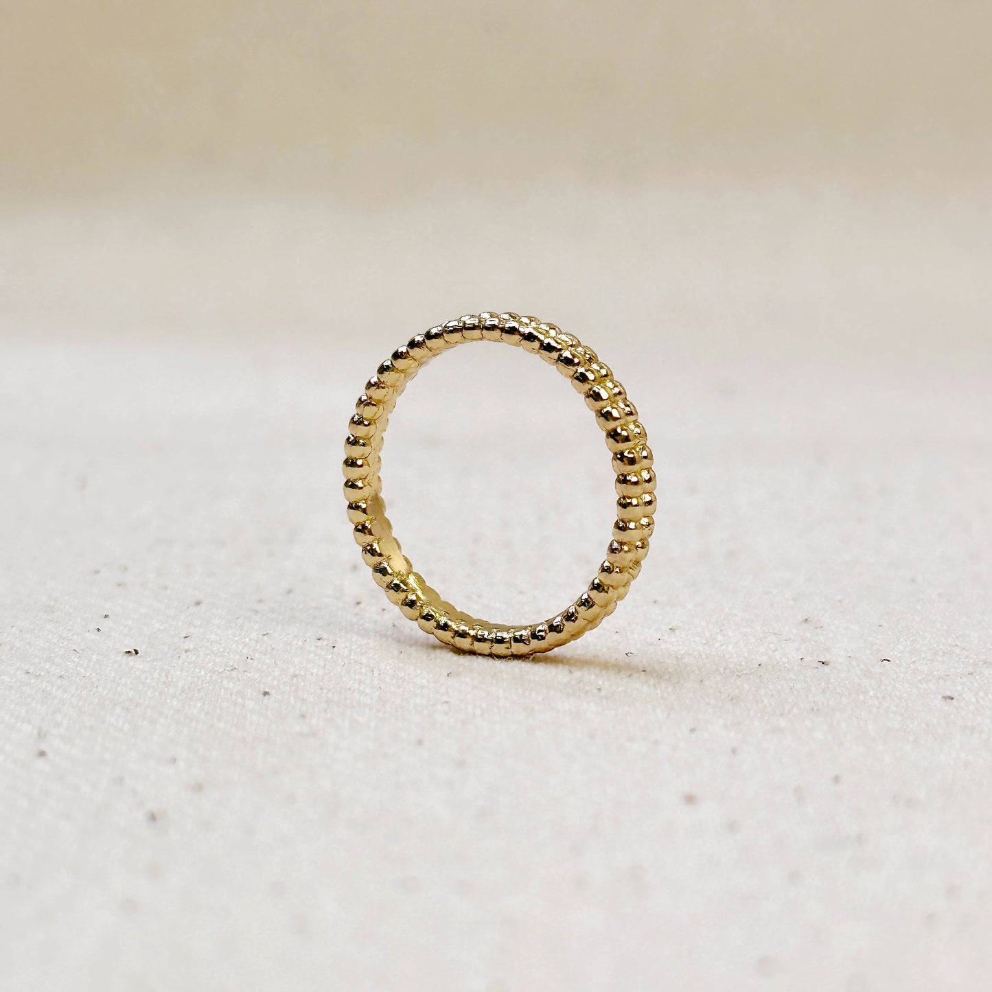 18k Gold Filled Double Beaded Band Ring