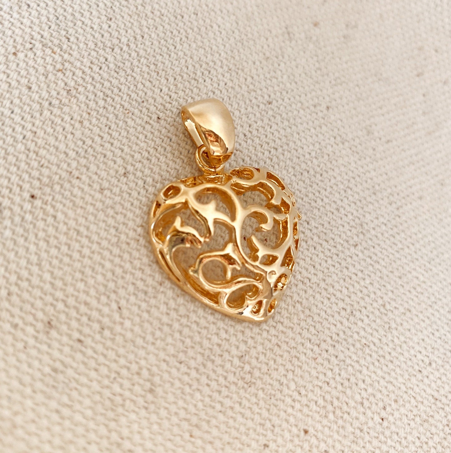 GoldFi Bohemian Heart Pendant in 18k Gold Filled