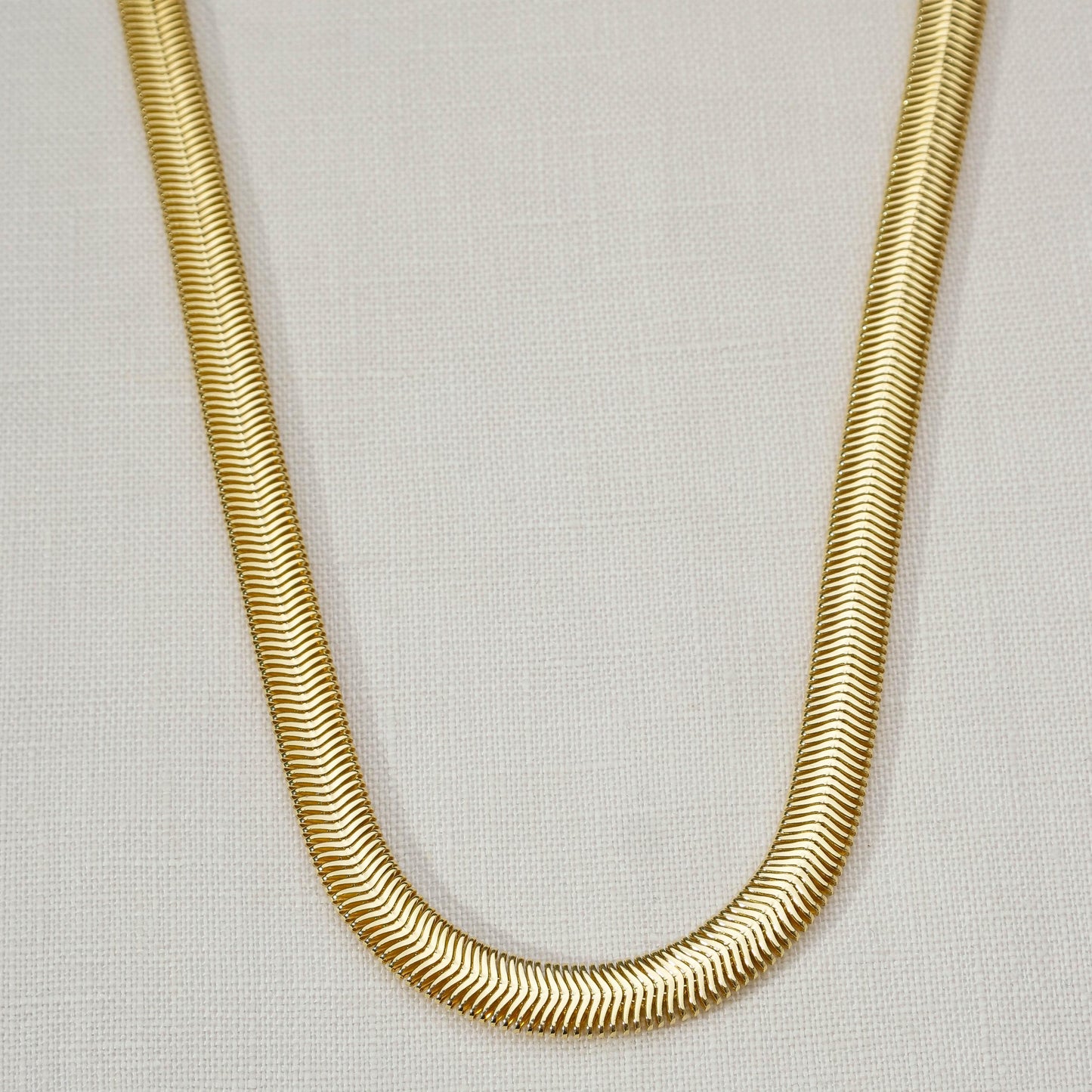 18k Gold Filled 8mm Fancy Thick Snake Chain Necklace