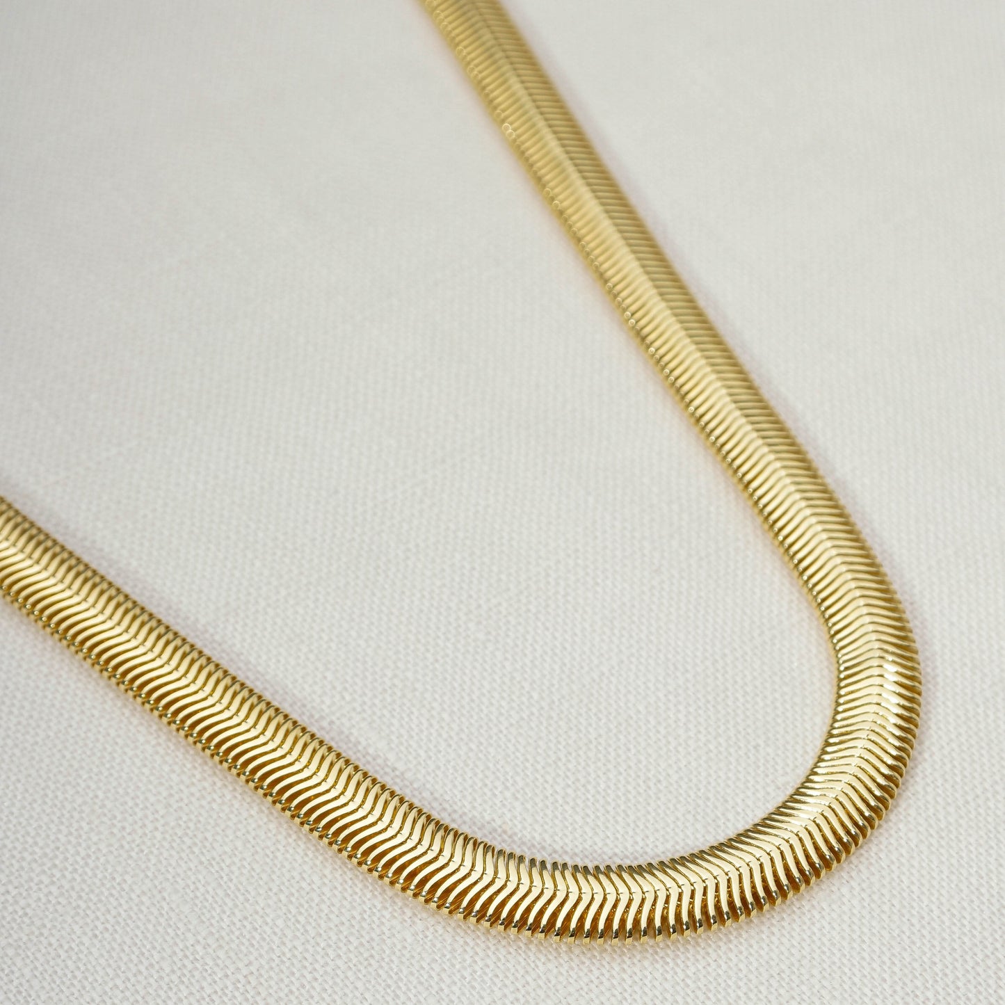 18k Gold Filled 8mm Fancy Thick Snake Chain Necklace