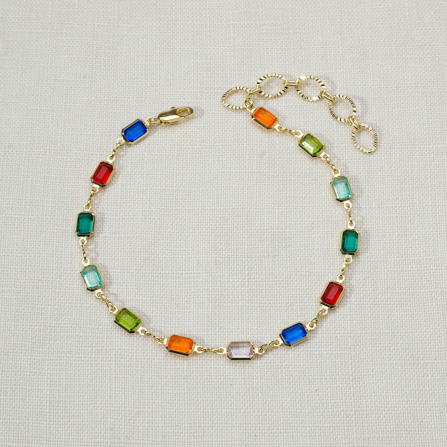 18k Gold Filled Multicolor Anklet For Wholesale