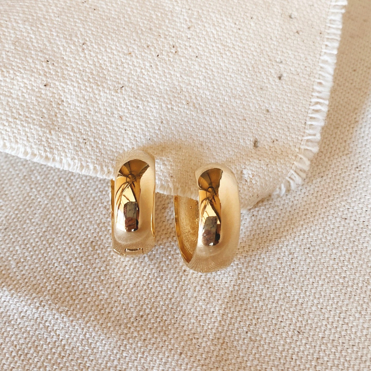 GoldFi Chunky Clicker Hoop Earrings In 18k Gold Filled