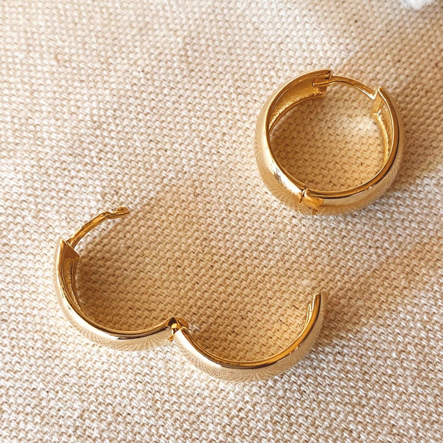 GoldFi Chunky Clicker Hoop Earrings In 18k Gold Filled