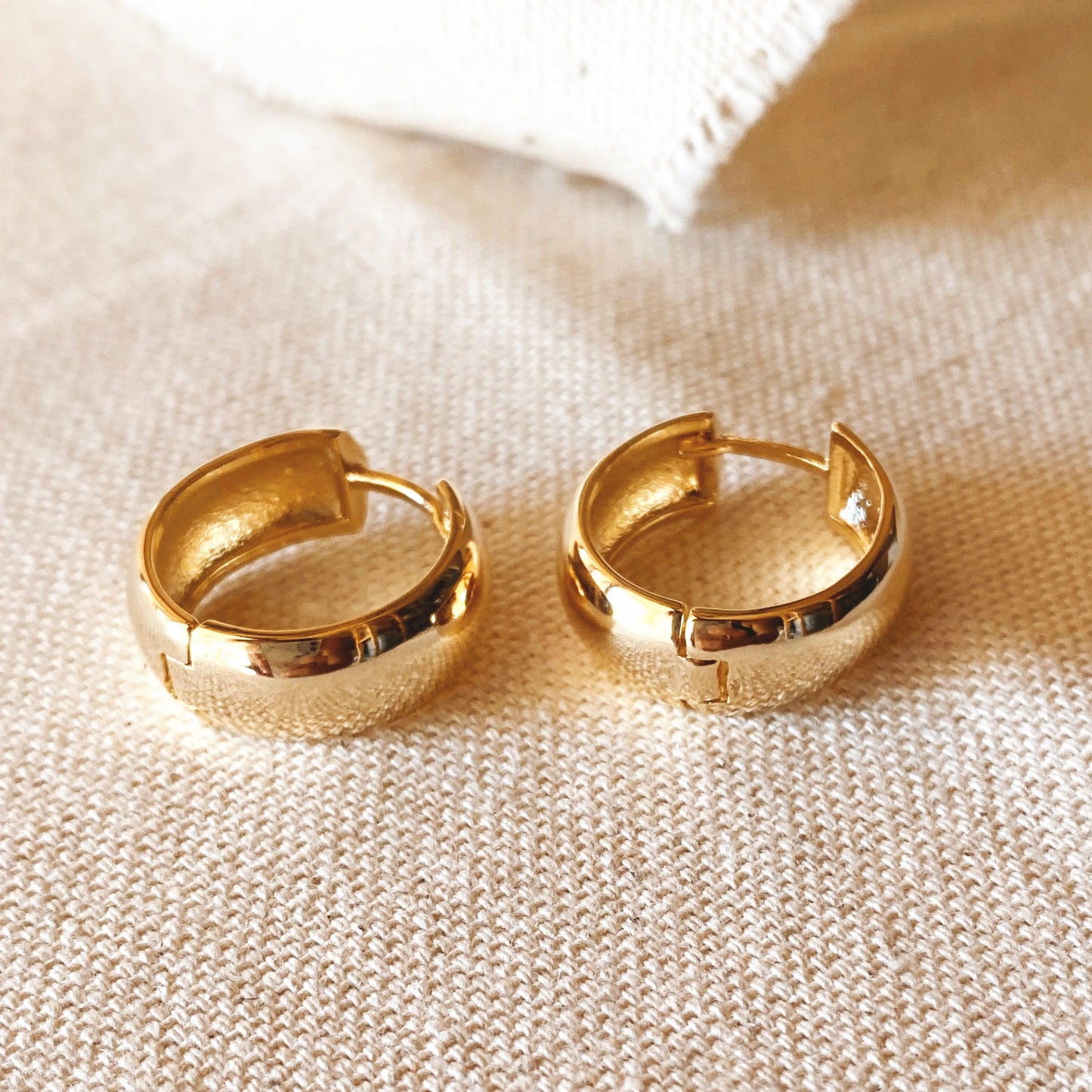 GoldFi Chunky Clicker Hoop Earrings In 18k Gold Filled