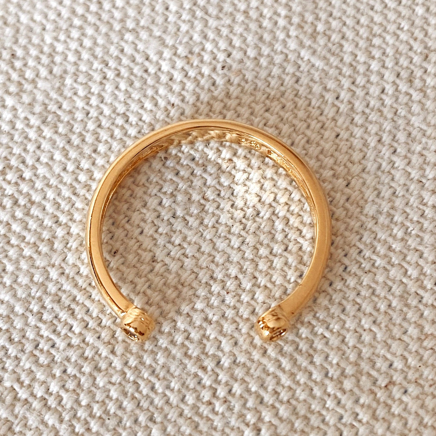 GoldFi Dainty 18k Gold Filled Open Ring with Micro Bezel Zirconia