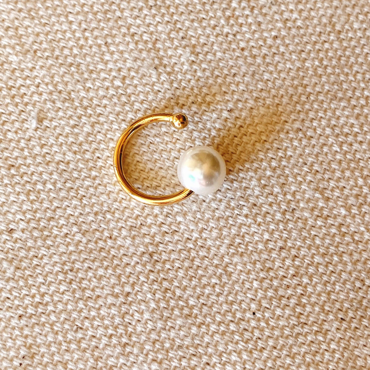 GoldFi Delicate Pearl Ear Cuff in 18k Gold Filled