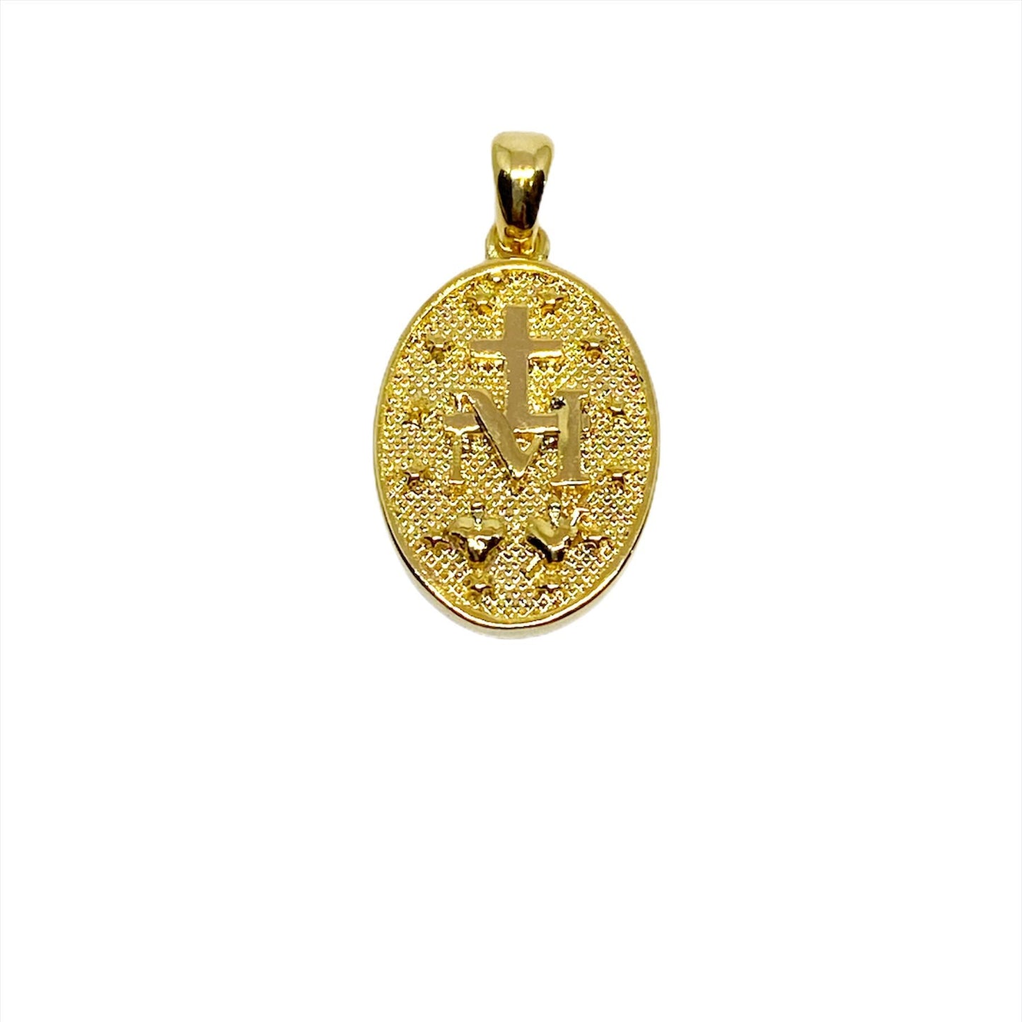 GoldFi Double Sided 18k Gold Filled Lady Mother of Grace Pendant