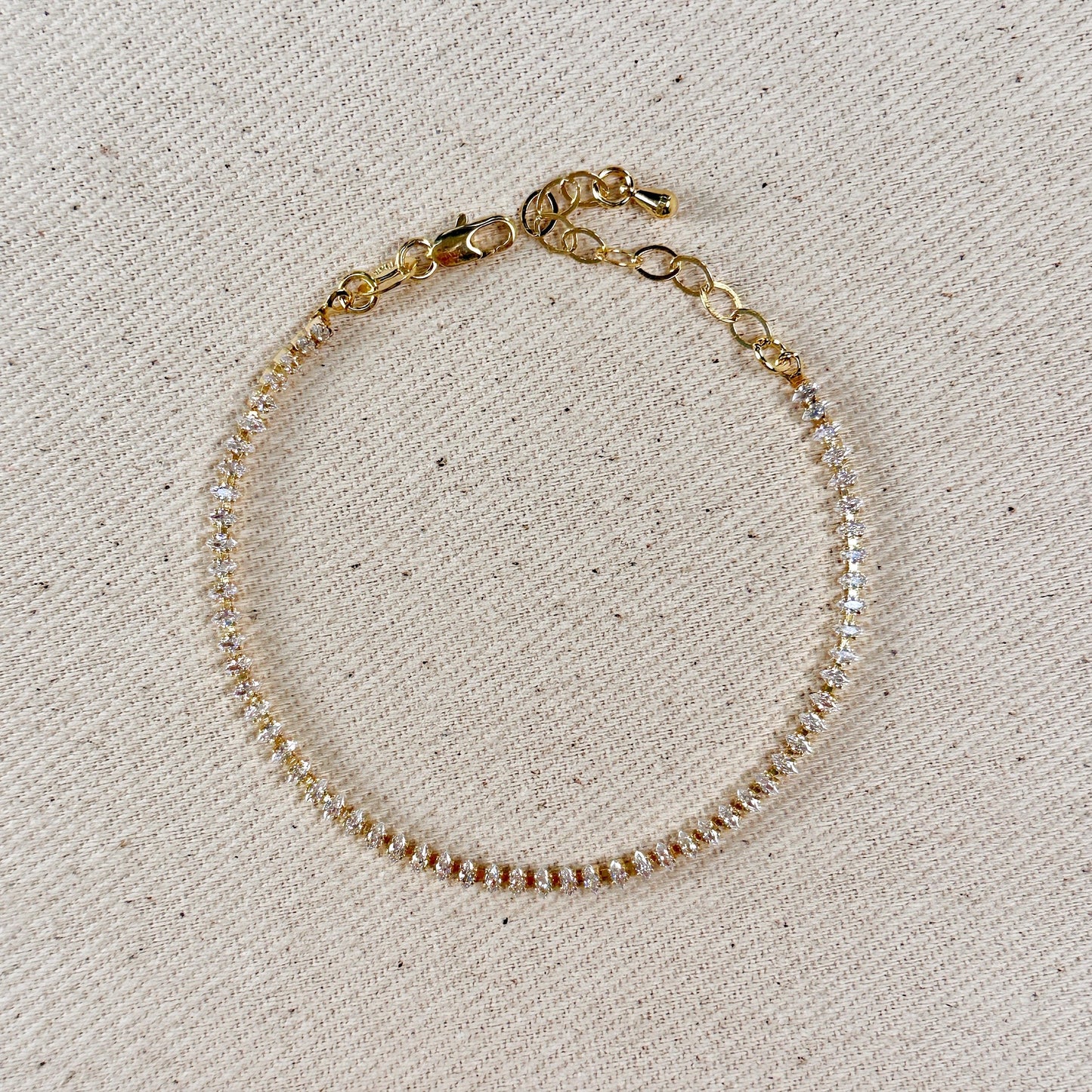 18k Gold Filled Marquise Tennis Bracelet