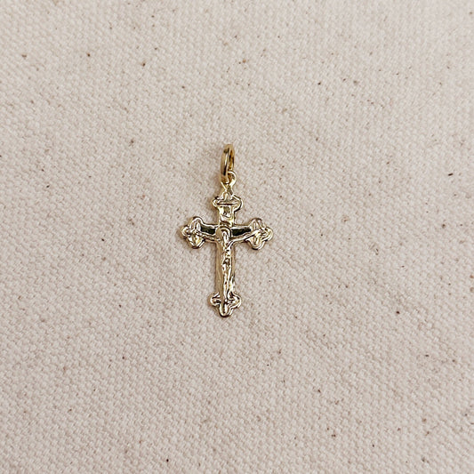 18k Gold Filled Delicate Crucifix Pendant