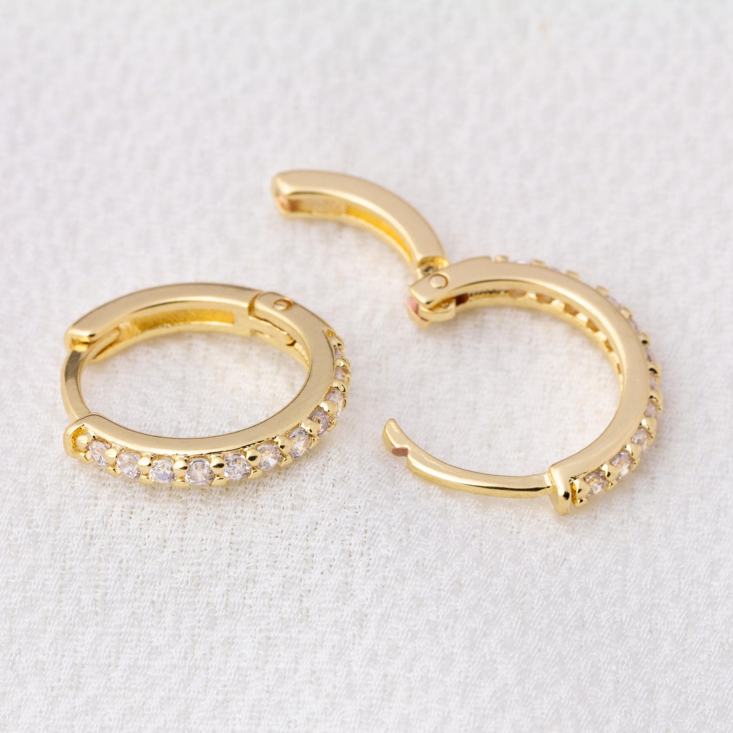 15mm CZ Hoop Earrings