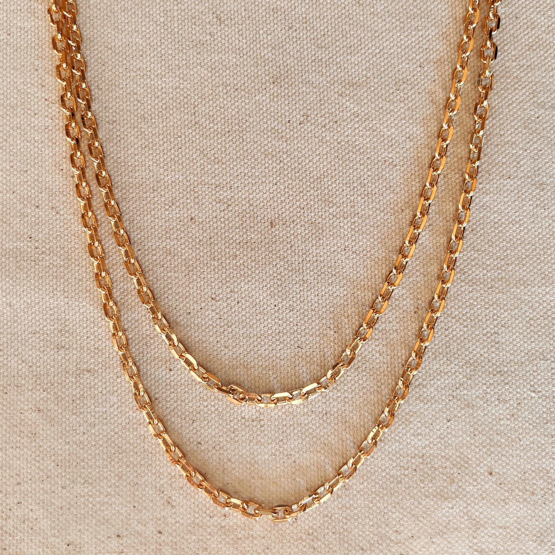 GoldFi Gorgeous Unique 18k Gold Filled Link Chain