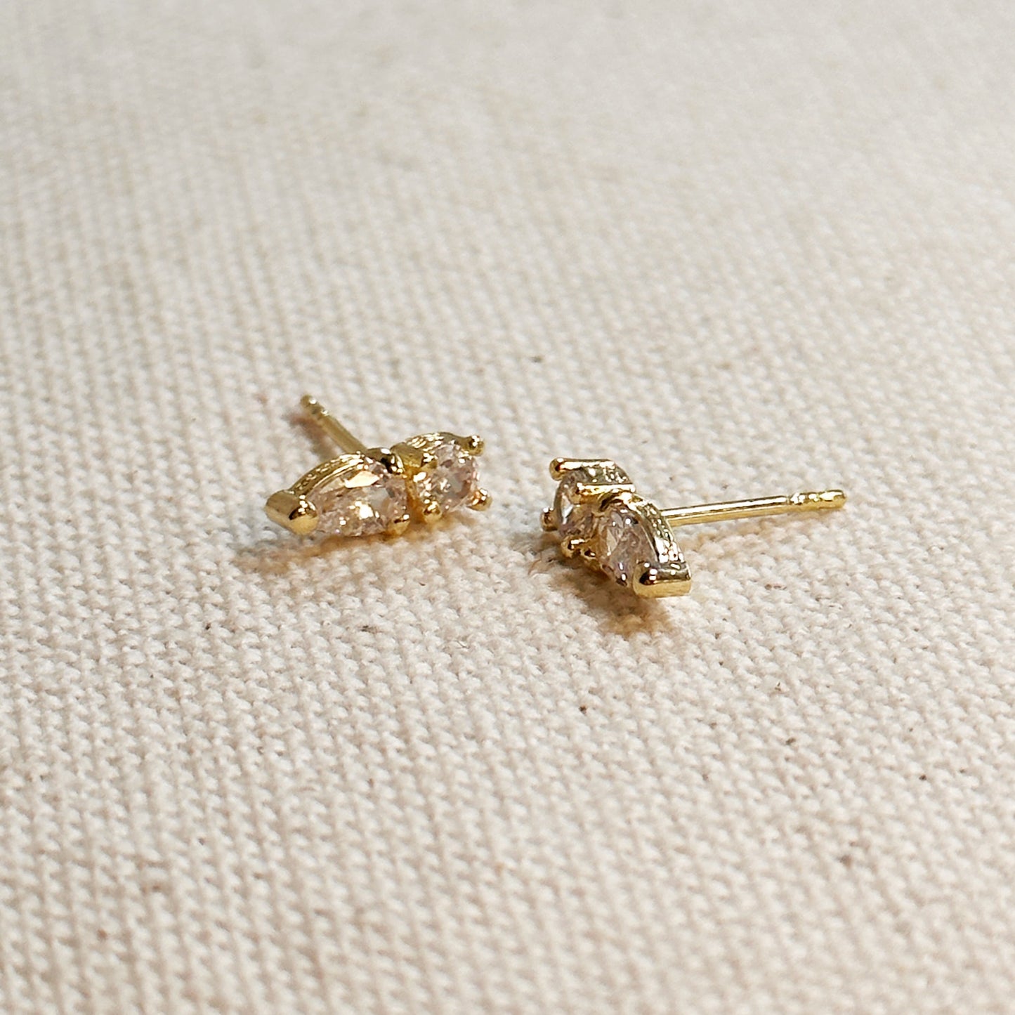 Mini CZ Drop Stud Earrings