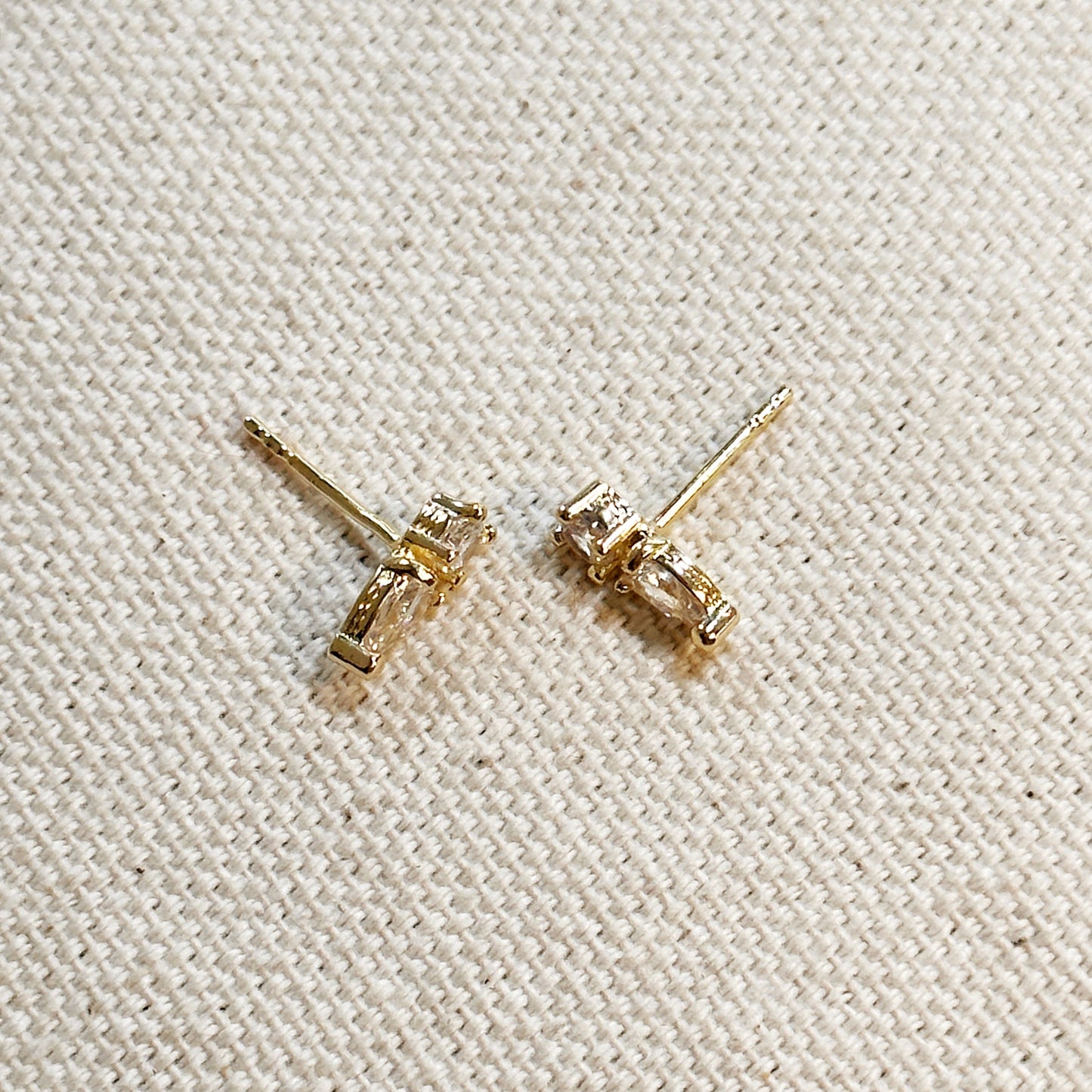 Mini CZ Drop Stud Earrings