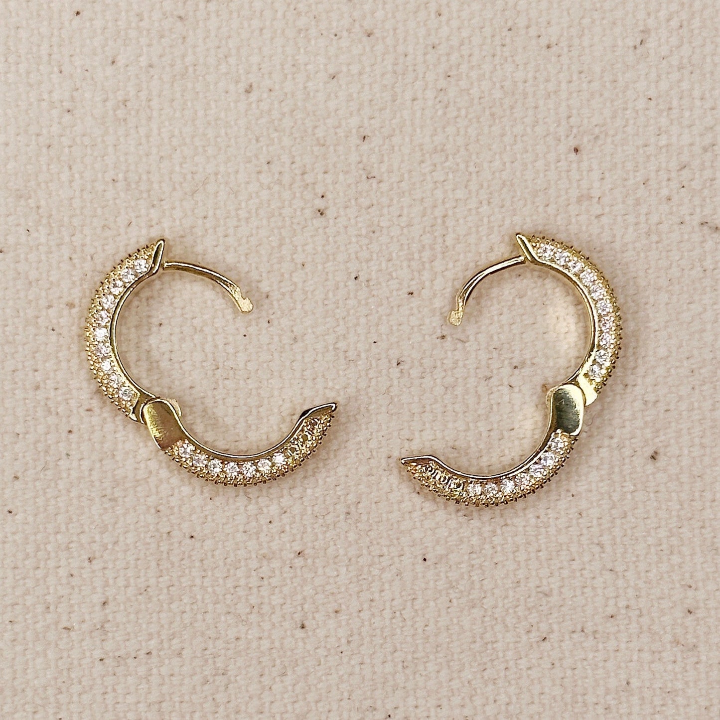 All Around CZ Clicker Hoop Earrings