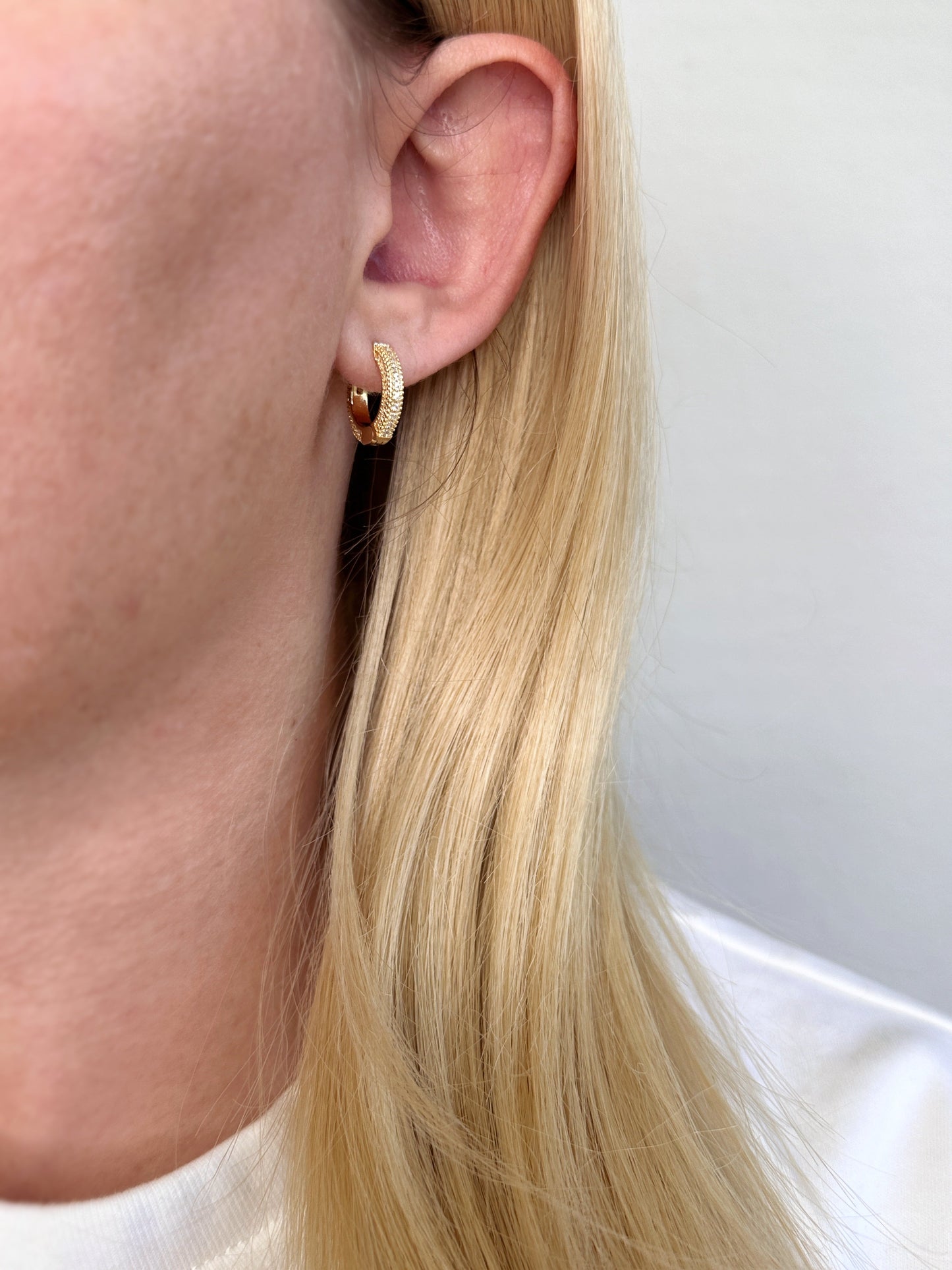 All Around CZ Clicker Hoop Earrings