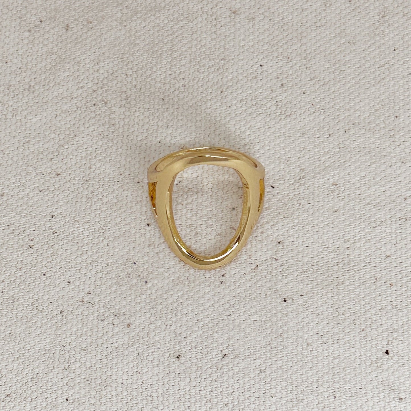 18k Gold Filled Oval Geometric Ring