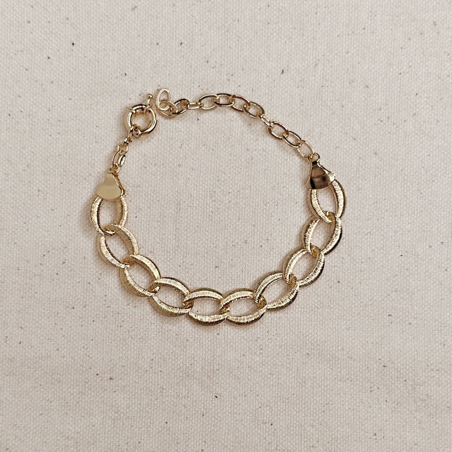 Wide Fancy Links Bracelet