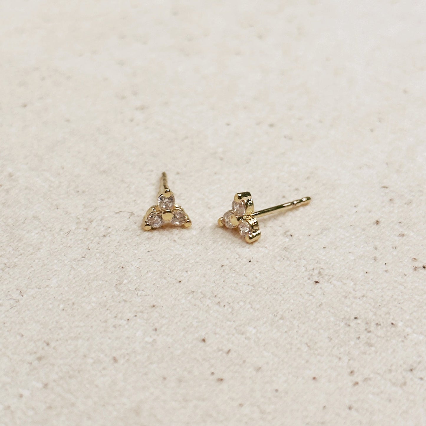 Mini Flower CZ Stud Earrings